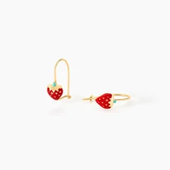 Histoire d'Or Boucles D'oreilles Pendantes Elizabetae Fraise Or Jaune Discount