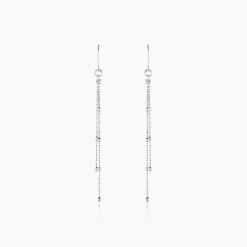 Histoire d'Or Boucles D'oreilles Pendantes Laïa Argent Blanc Outlet