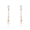 Histoire d'Or Boucles D'oreilles Pendantes Lynes Argent Rose Perle De Culture Clearance