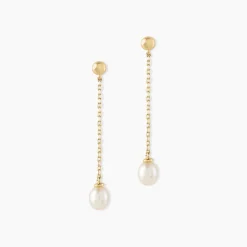 Histoire d'Or Boucles D'oreilles Pendantes Adriette Or Jaune Perle De Culture Outlet