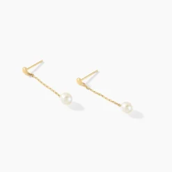Histoire d'Or Boucles D'oreilles Pendantes Adriette Or Jaune Perle De Culture Outlet
