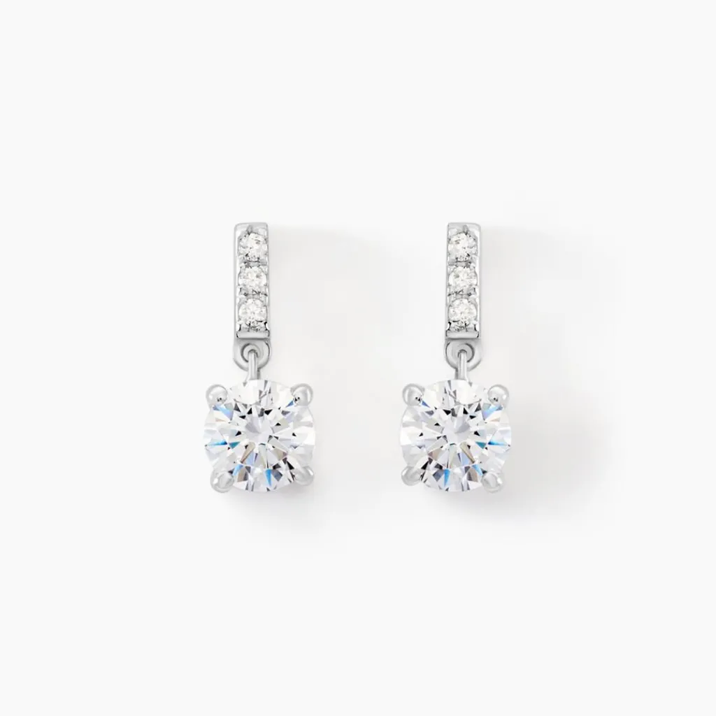 Histoire d'Or Boucles D'oreilles Pendantes Paciane Or Blanc Oxyde De Zirconium Online