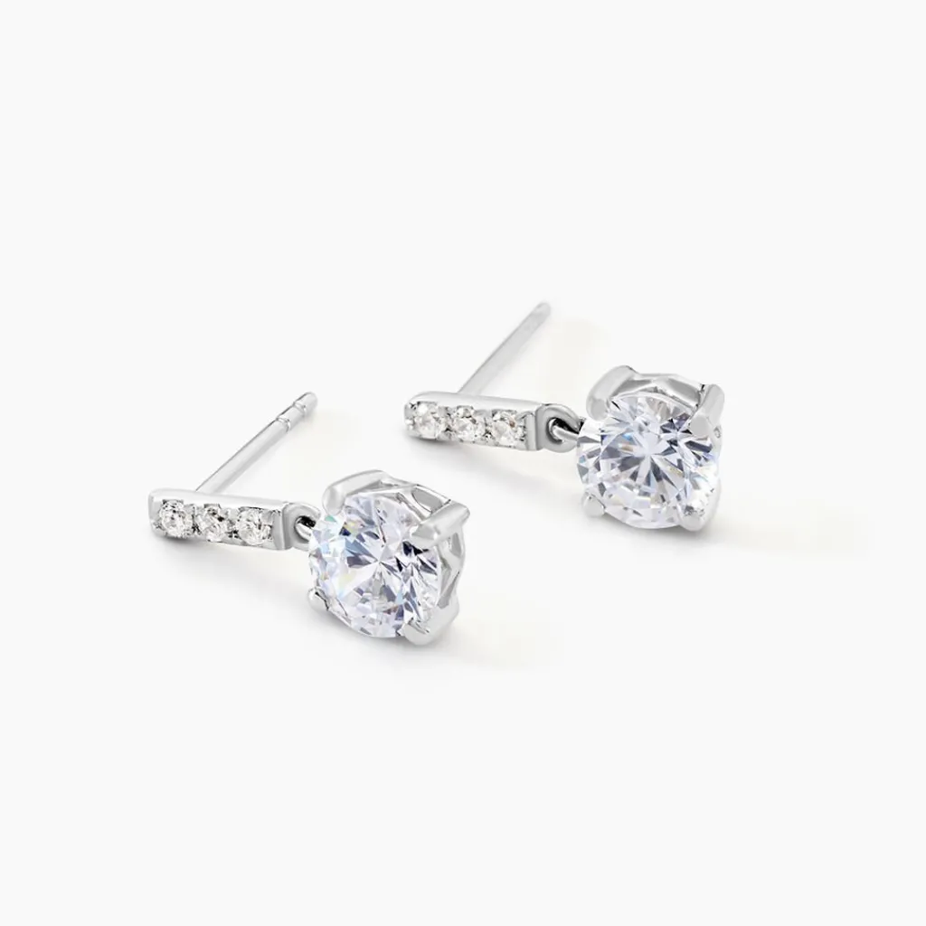 Histoire d'Or Boucles D'oreilles Pendantes Paciane Or Blanc Oxyde De Zirconium Online