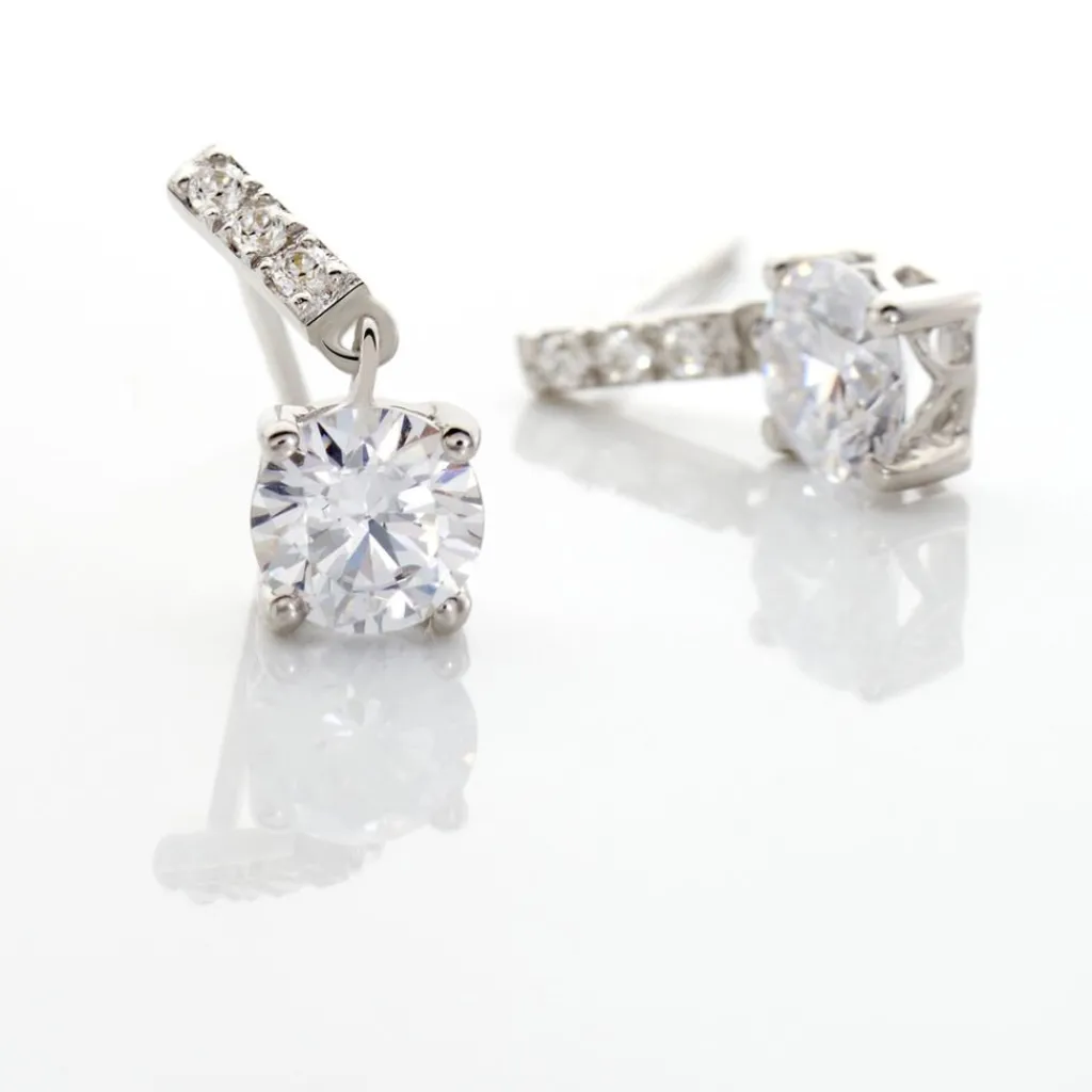 Histoire d'Or Boucles D'oreilles Pendantes Paciane Or Blanc Oxyde De Zirconium Online