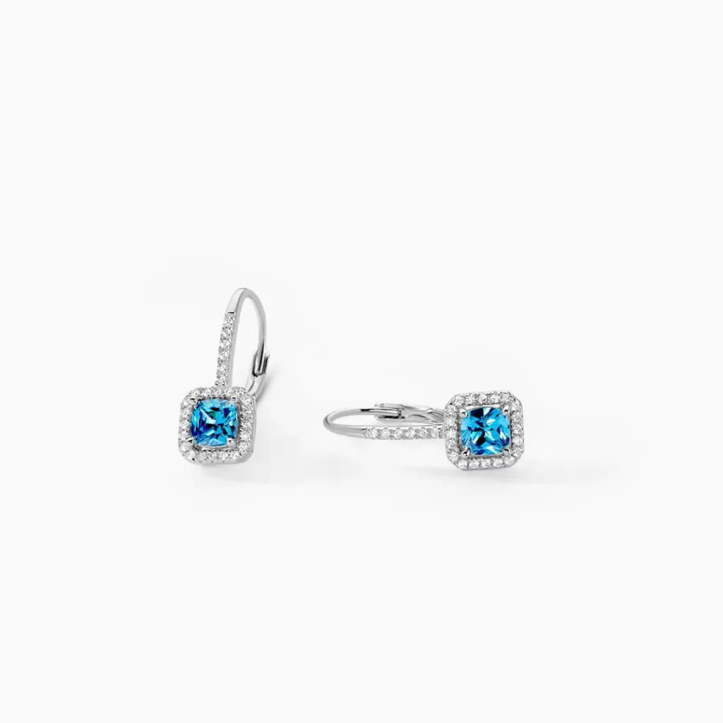 Histoire d'Or Boucles D'oreilles Pendantes Rio Argent Blanc Oxyde De Zirconium argent blanc oxyde bleu sky Online