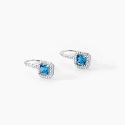Histoire d'Or Boucles D'oreilles Pendantes Rio Argent Blanc Oxyde De Zirconium argent blanc oxyde bleu sky Online
