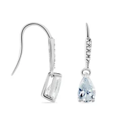 Histoire d'Or Boucles D'oreilles Pendantes Adib Or Blanc Oxyde De Zirconium Sale