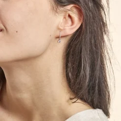 Histoire d'Or Boucles D'oreilles Pendantes Adib Or Blanc Oxyde De Zirconium Sale