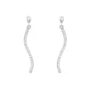 Histoire d'Or Boucles D'oreilles Pendantes Torsade Or Blanc Oxyde De Zirconium Online
