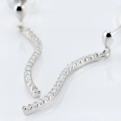 Histoire d'Or Boucles D'oreilles Pendantes Torsade Or Blanc Oxyde De Zirconium Online