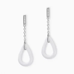 Histoire d'Or Boucles D'oreilles Pendantes Peer Argent Blanc Oxyde De Zirconium Best