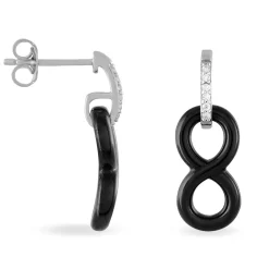 Histoire d'Or Boucles D'oreilles Pendantes Celinia Argent Blanc Céramique Et Oxyde Online