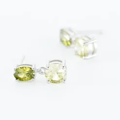 Histoire d'Or Boucles D'oreilles Pendantes Argent Blanc Brenna Oxydes De Zirconium argent blanc oxyde vert Sale