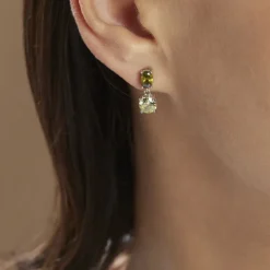 Histoire d'Or Boucles D'oreilles Pendantes Argent Blanc Brenna Oxydes De Zirconium argent blanc oxyde vert Sale