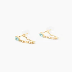Histoire d'Or Boucles D'Oreilles Pendantes Jardin Secret Or Jaune Topaze Oxyde De Zirconium