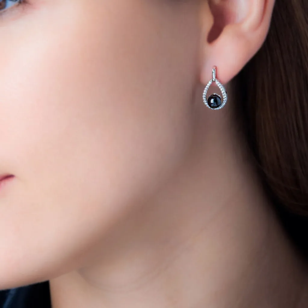 Histoire d'Or Boucles D'oreilles Pendantes Nerea Argent Blanc Céramique Et Oxyde Hot