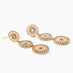 Histoire d'Or Boucles D'oreilles Pendantes Rosae Plaque Or Jaune Best