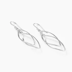Histoire d'Or Boucles D'oreilles Pendantes Twisty Argent Blanc Online