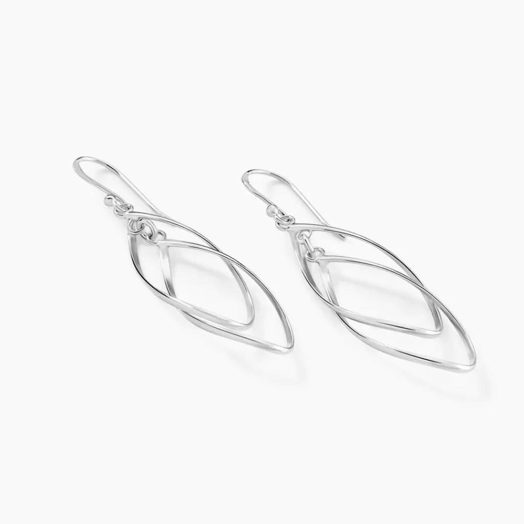 Histoire d'Or Boucles D'oreilles Pendantes Twisty Argent Blanc Online