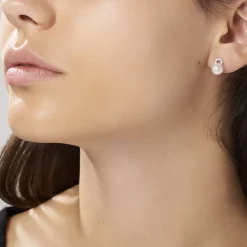 Histoire d'Or Boucles D'oreilles Pendantes Lilio Argent  Perle De Culture Et Oxyde