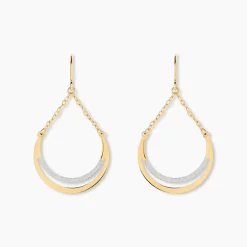 Histoire d'Or Boucles D'oreilles Pendantes Nuada Or Bicolore Discount