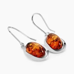 Histoire d'Or Boucles D'oreilles Pendantes Hilda Argent Blanc Ambre Hot