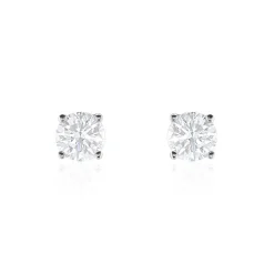 Histoire d'Or Boucles D'oreilles Puces 4 Griffes Or Blanc Diamant Synthetique Outlet