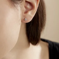 Histoire d'Or Boucles D'oreilles Puces 4 Griffes Or Blanc Diamant Synthetique or blanc diamant synthétique blanc Online