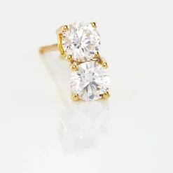 Histoire d'Or Boucles D'oreilles Puces 4 Griffes Or Jaune Diamant Synthetique or jaune diamant synthétique blanc Clearance