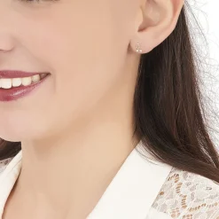 Histoire d'Or Boucles D'oreilles Puces Alvina Ruban Or Jaune Oxyde De Zirconium Clearance