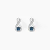 Histoire d'Or Boucles D'oreilles Puces Augusta Or Blanc Topaze Et Oxyde De Zirconium Clearance