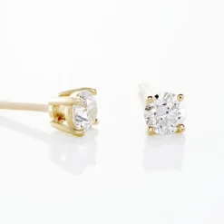 Histoire d'Or Boucles D'oreilles Puces Aphrodite or jaune diamant New