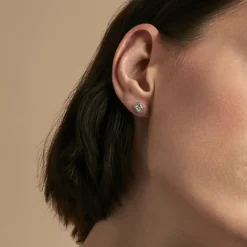 Histoire d'Or Boucles D'oreilles Puces Adrienne Or Blanc Oxyde De Zirconium Hot