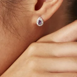 Histoire d'Or Boucles D'oreilles Puces Argent Blanc Tania Oxydes De Zirconium argent blanc oxyde violet