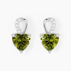 Histoire d'Or Boucles D'oreilles Puces Atieno Argent Blanc Oxyde De Zirconium argent blanc oxyde vert