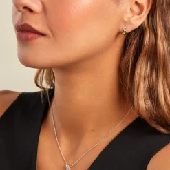 Histoire d'Or Boucles D'oreilles Puces Atieno Argent Blanc Oxyde De Zirconium argent blanc oxyde vert