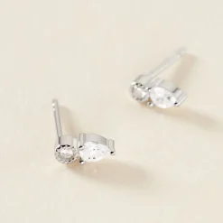 Histoire d'Or Boucles D'oreilles Puces Argent Blanc Delya Oxyde De Zirconium New