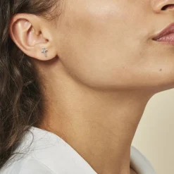 Histoire d'Or Boucles D'oreilles Puces Ashana Argent Blanc Discount