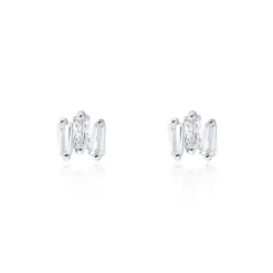 Histoire d'Or Boucles D'oreilles Puces Adria Argent Blanc Oxyde De Zirconium