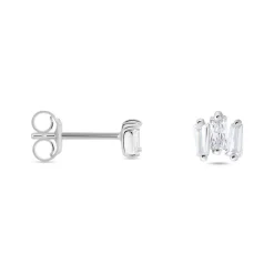 Histoire d'Or Boucles D'oreilles Puces Adria Argent Blanc Oxyde De Zirconium