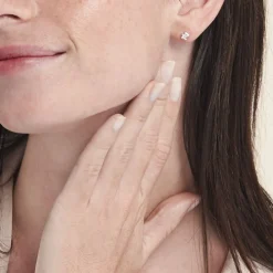 Histoire d'Or Boucles D'oreilles Puces Adria Argent Blanc Oxyde De Zirconium