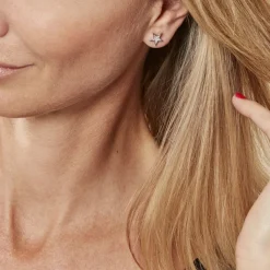 Histoire d'Or Boucles D'oreilles Puces Argent Blanc Katou Oxydes De Zirconium New