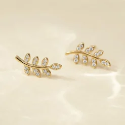Histoire d'Or Boucles D'oreilles Puces Ael Or Jaune Oxyde De Zirconium New