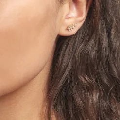 Histoire d'Or Boucles D'oreilles Puces Ael Or Jaune Oxyde De Zirconium New