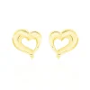 Histoire d'Or Boucles D'oreilles Puces Anne-maudae Coeurs Or Jaune Clearance