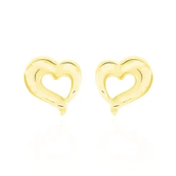 Histoire d'Or Boucles D'oreilles Puces Anne-maudae Coeurs Or Jaune Clearance
