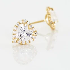 Histoire d'Or Boucles D'oreilles Puces Aymane Or Jaune Oxyde De Zirconium New