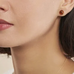 Histoire d'Or Boucles D'oreilles Puces Argent Blanc Brunhilld Ambre Online