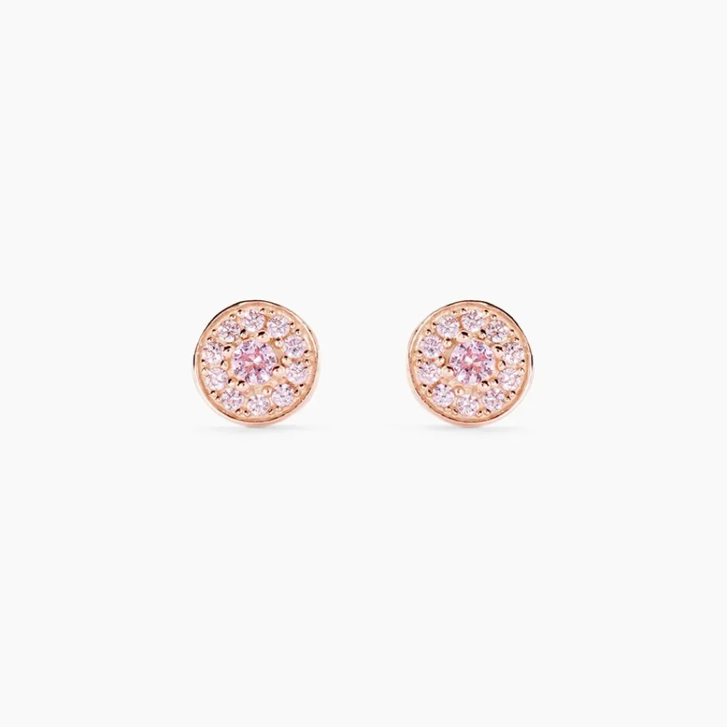 Histoire d'Or Boucles D'oreilles Puces Auxana Argent Rose Oxyde De Zirconium argent rose oxyde rose Clearance