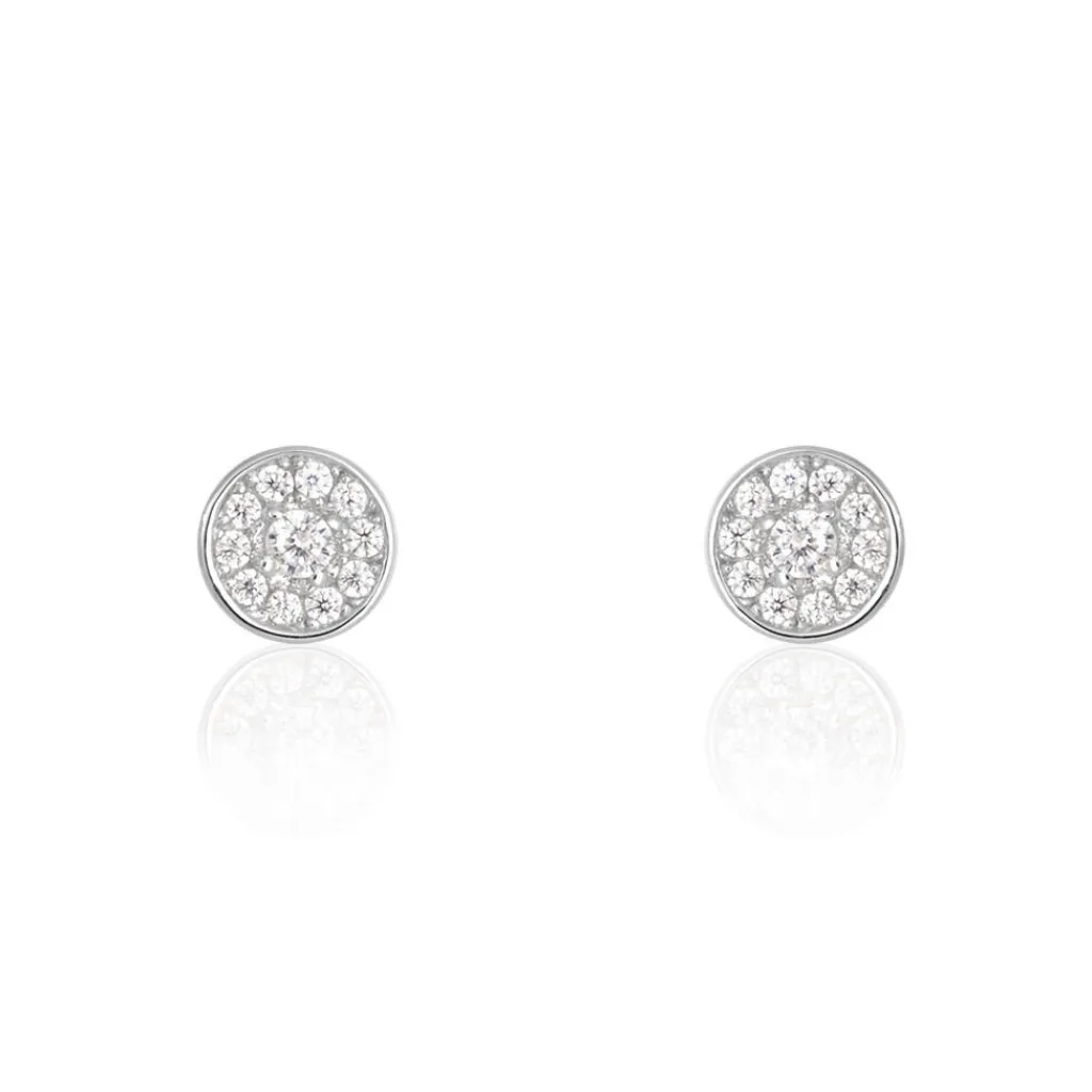 Histoire d'Or Boucles D'oreilles Puces Auxana De Zirconium argent blanc oxyde